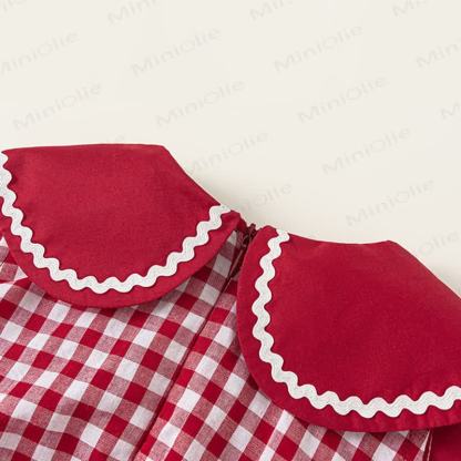 Toddler Apple Red Plaid Sleeveless Dress - image 6