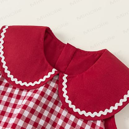 Toddler Apple Red Plaid Sleeveless Dress - image 4