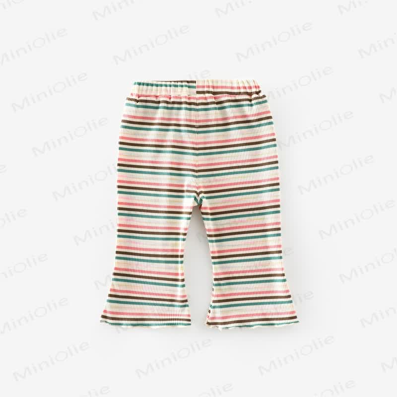 Baby Girl Colorful Striped Bell-bottomed Pants - Colorful - 3-5T - image 2