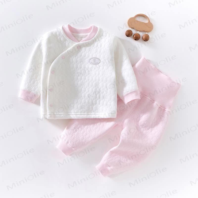 Baby 2-Piece Simple Soft Pajamas Set - Pink - 18-24M - image 1
