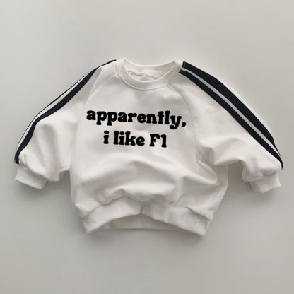 APPARENTLY I LIKE F1 Baby White Sweatshirt - White - 2-3T - image 1