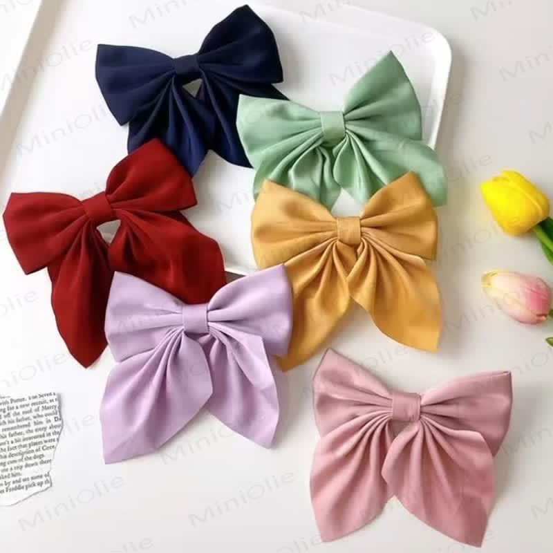 1PC Baby Plain Bow Hair Clip - image 2