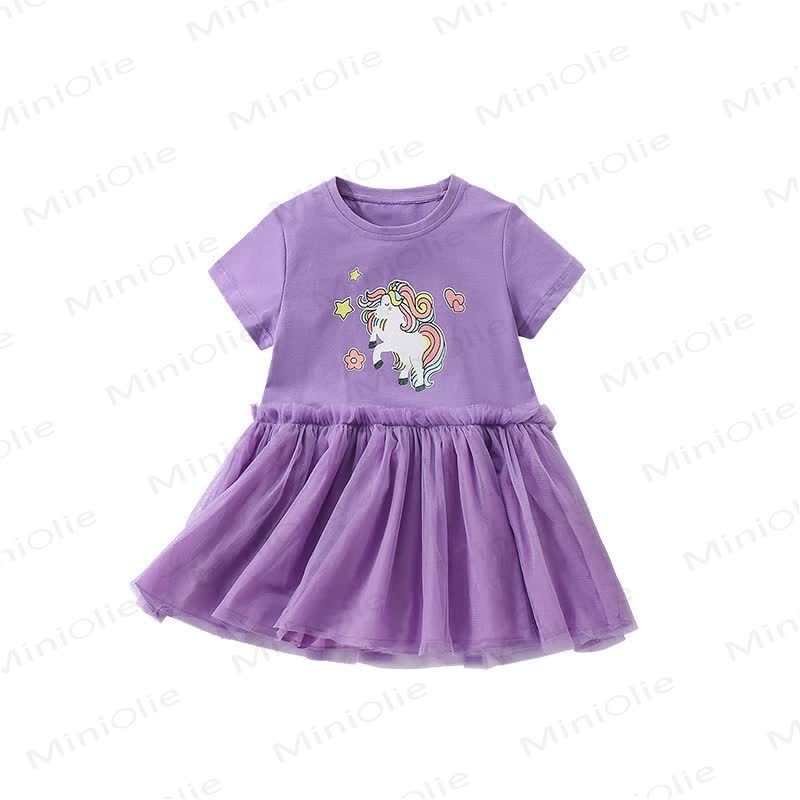 Toddler Purple Unicorn Tulle Lovely Dress - image 3