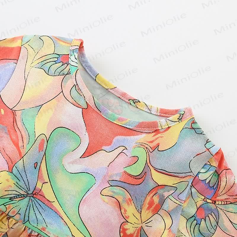 Toddler Colorful Abstract Butterfly Lovely Dress - image 4