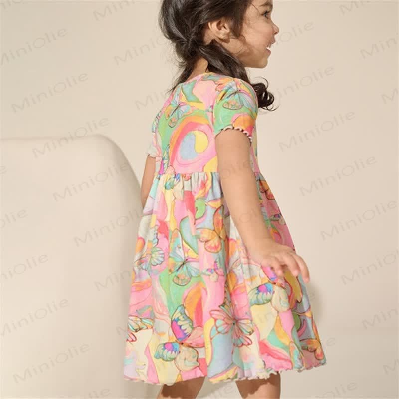 Toddler Colorful Abstract Butterfly Lovely Dress - image 2
