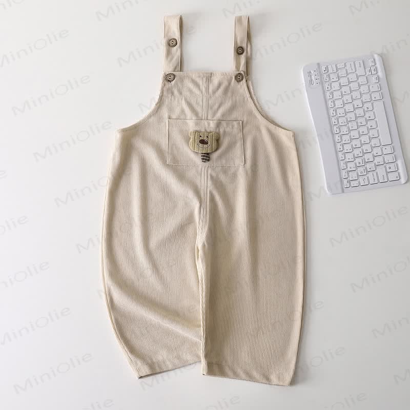 Baby Bear Pocket Corduroy Overalls - Beige - 2-3T - image 2