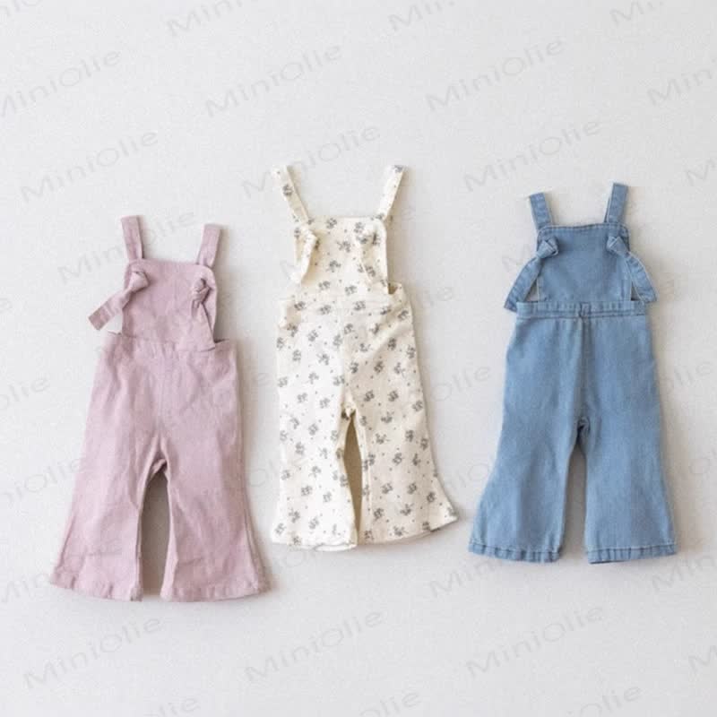 Baby Toddler Floral Solid Color Overalls - image 1