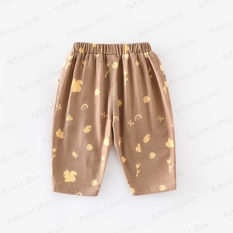 Baby Toddler Squirrel Leaves Pants - Khaki - 5-7T - image 2