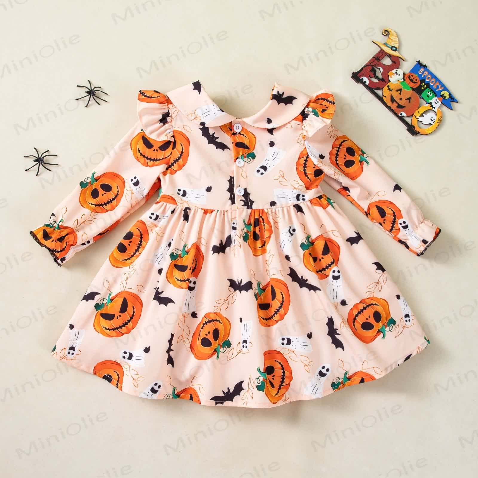 Baby Toddler Orange Halloween Pumpkin Dress - image 2