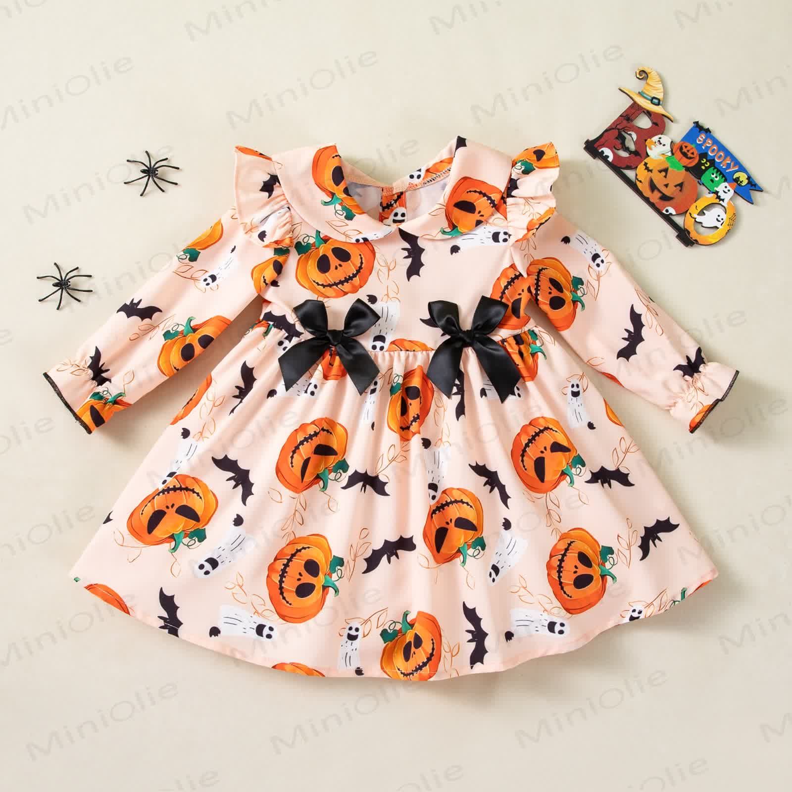 Baby Toddler Orange Halloween Pumpkin Dress - Orange - 5-7T - image 1