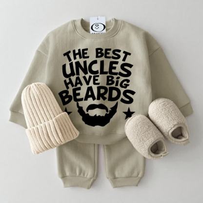 THE BEST UNCLES HAVE BIG BEARDS Baby 2-piece Set - Grey Green - 2-3T - image 1