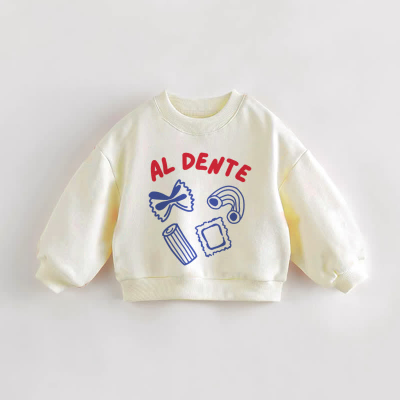 AL DENTE Baby Toddler Pasta Sweatshirt - Cream - 3-5T - image 1