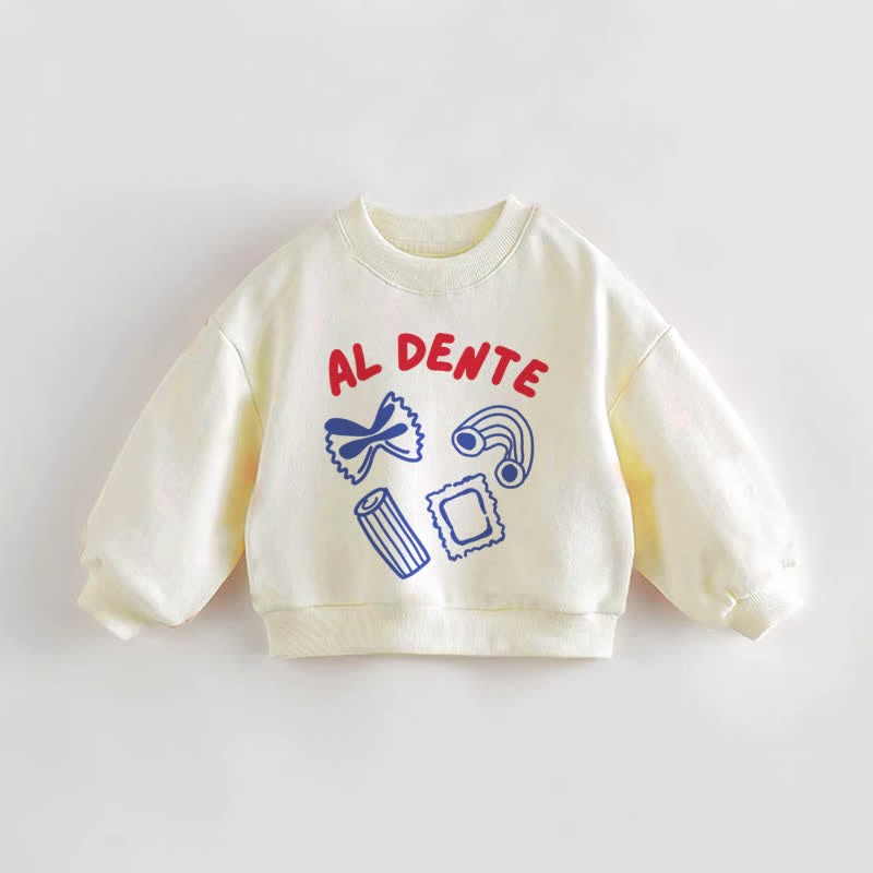 AL DENTE Baby Toddler Pasta Sweatshirt - Cream - 3-5T - image 1