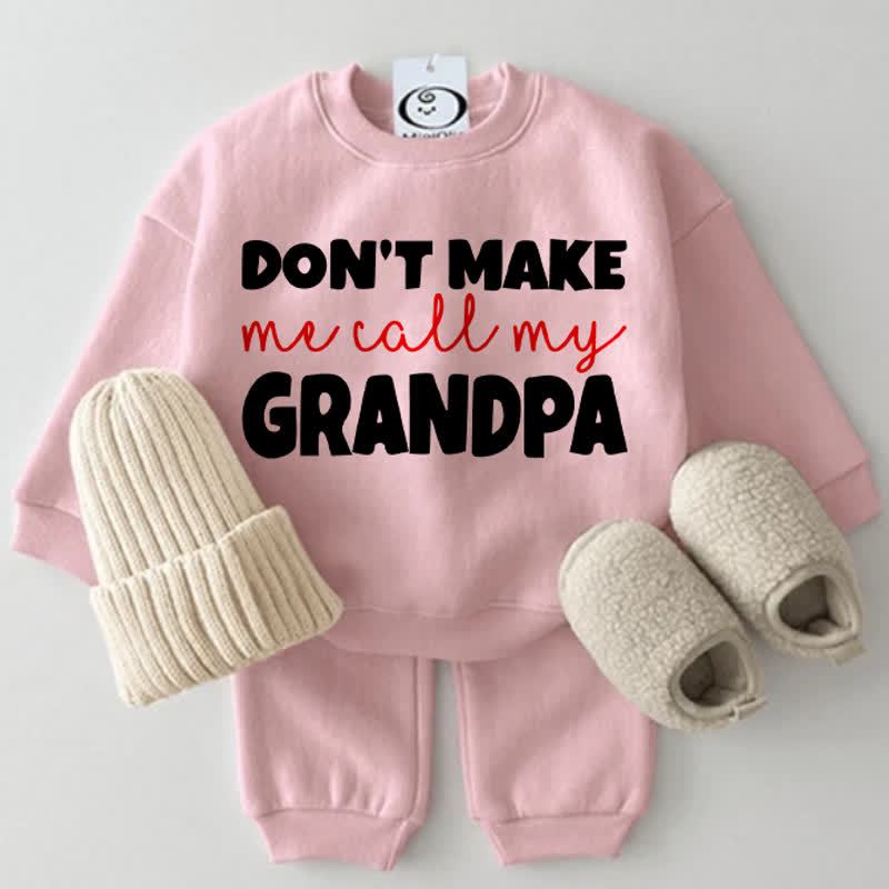 DON'T MAKE ME CALL MY GRANDPA Baby 2-piece Pink Set - Pink - 2-3T - image 1