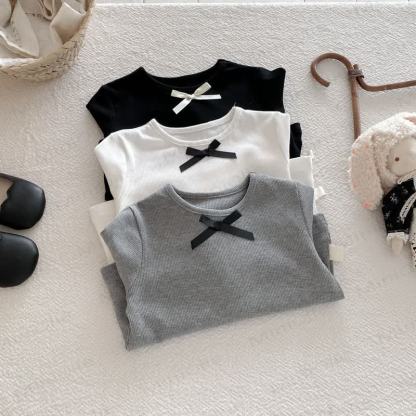 Baby Girl Bow Simple Base Layer T-Shirt - image 8