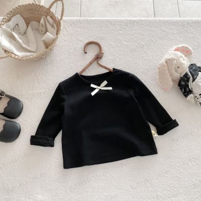Baby Girl Bow Simple Base Layer T-Shirt - image 11