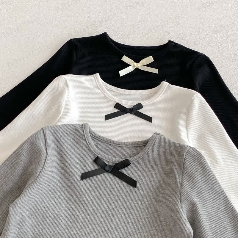 Baby Girl Bow Simple Base Layer T-Shirt - image 4