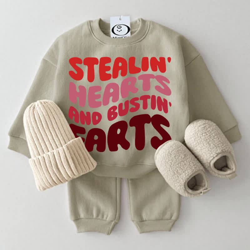 STEALIN' HEARTS AND BUSTIN' FARTS Baby 2-piece Grey Green Set - Grey Green - 2-3T - image 1