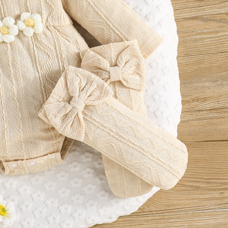 Baby Flower Bodysuit Headband Socks - image 25