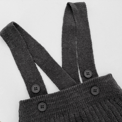 Baby Solid Color Knitted Overalls - image 5