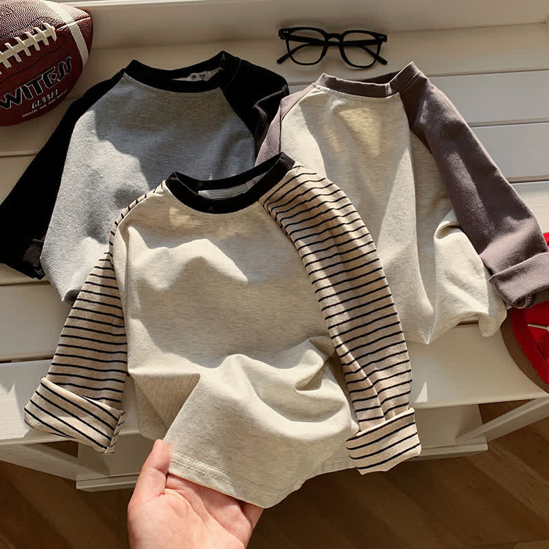 Kids Contrast Color Raglan Base Layer T-Shirt - image 4