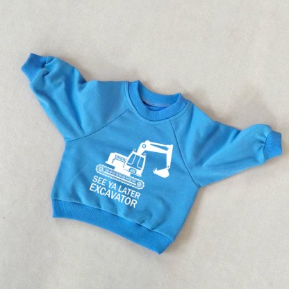 SEE YA LATER EXCAVATOR Baby Toddler Sweatshirt - Blue - 3-5T - image 1