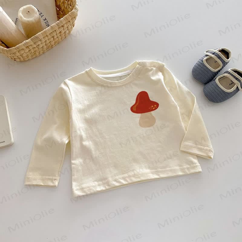 Baby Mushroom Beige Long Sleeves Top - Beige - 2-3T - image 1