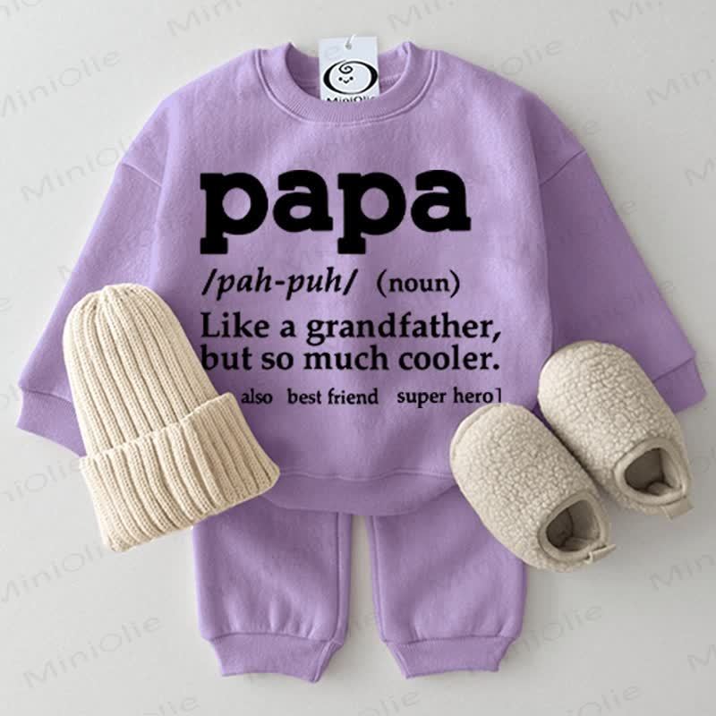PAPA LIKE A GRANDFATHER, BUT SO MUCH COOLER Baby 2-piece Purple Set - Purple - 2-3T - image 1