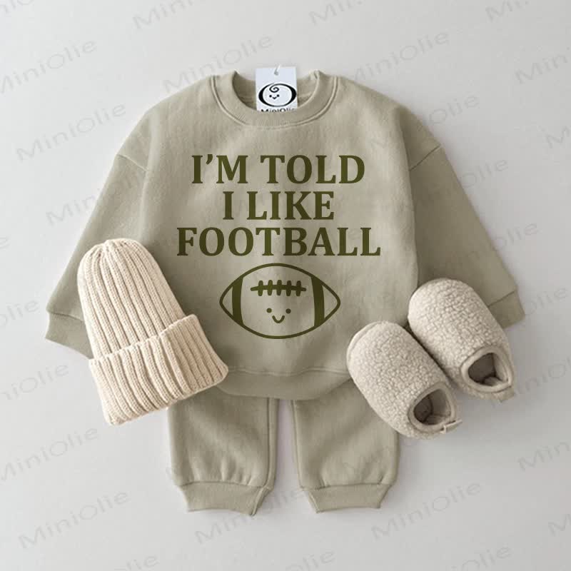 I'M TOLD I LIKE FOOTBALL Baby Grey Green 2-piece Set - Grey Green - 2-3T - image 1