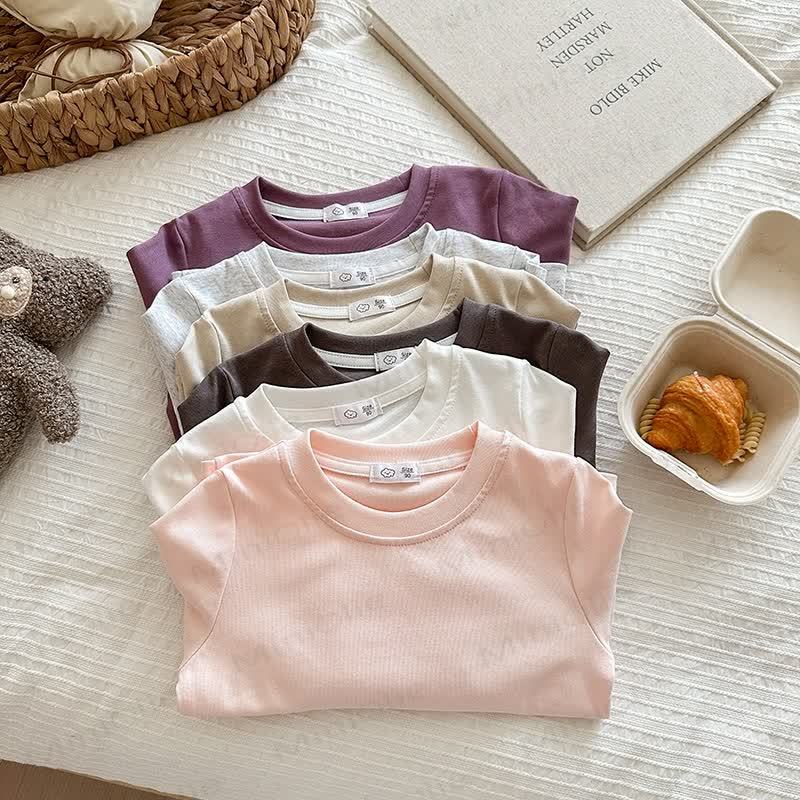 Kid Solid Color Base Layer Soft T-Shirt - image 4