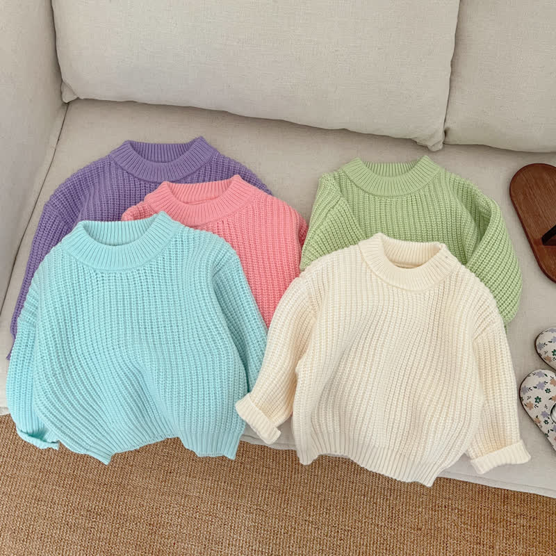 Baby Solid Color Loose Sweater - image 2