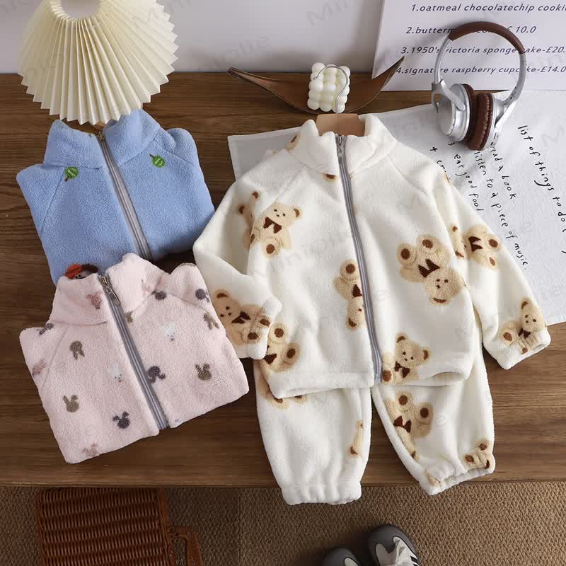 Toddler Kid Cute Animal 2-Piece Fleece Set - image 1