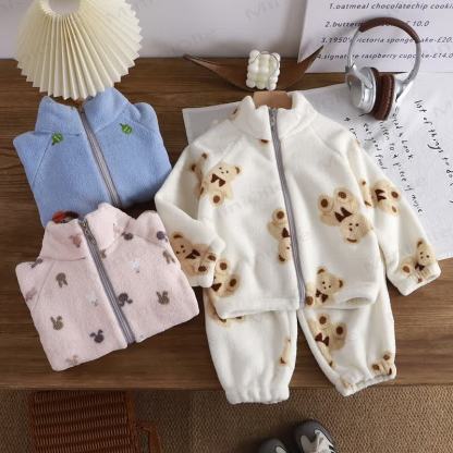 Toddler Kid Cute Animal 2-Piece Fleece Set - image 1