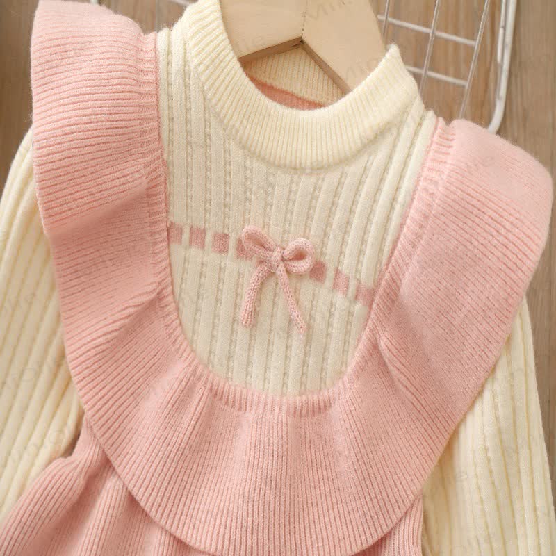 Toddler Girl Bows Knitted Dress - image 5