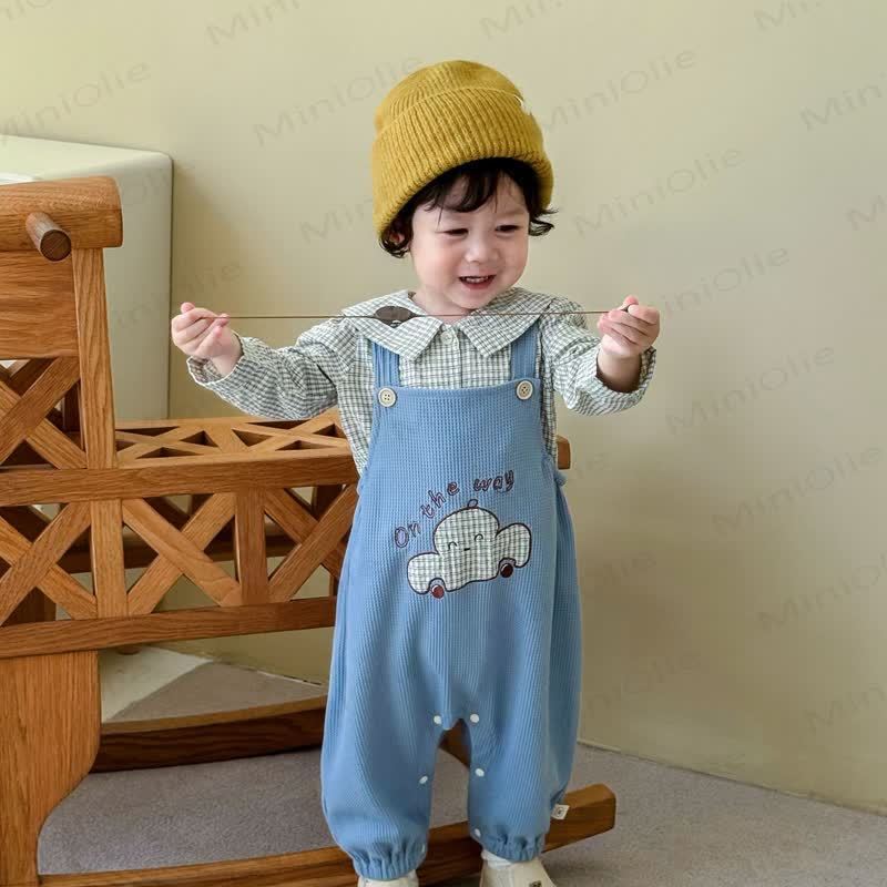 ON THE WAY Baby Happy Face Car Overalls - image 1