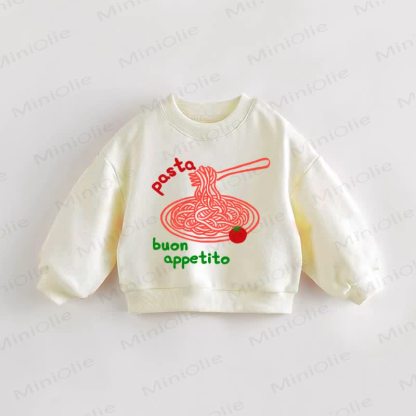 PASTA BUON APPETITO Baby Toddler Sweatshirt - Cream - 3-5T - image 1