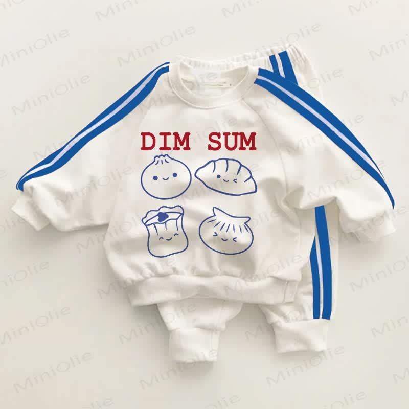 DIM SUM Baby Toddler Blue Striped 2-piece Set - White&Blue - 3-5T - image 1