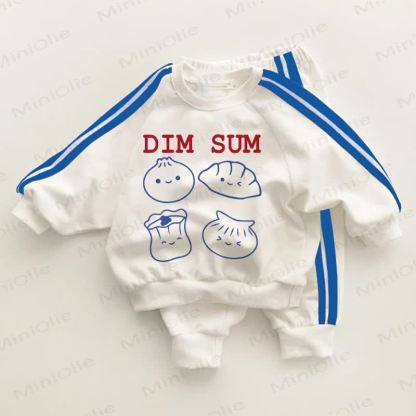 DIM SUM Baby Toddler Blue Striped 2-piece Set - White&Blue - 3-5T - image 1