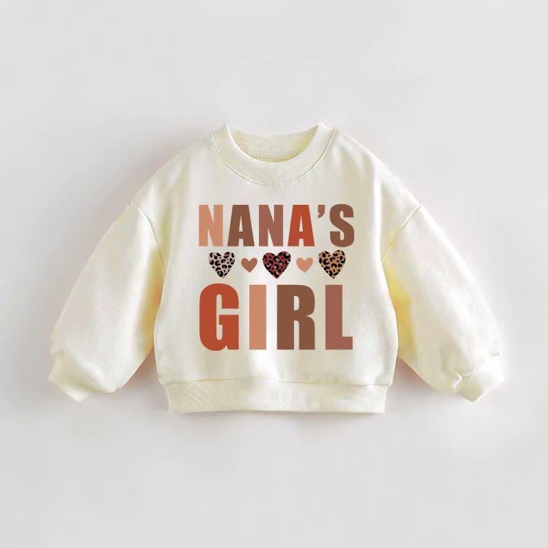 NANA'S GIRL Baby Toddler Sweatshirt - Cream - 3-5T - image 1