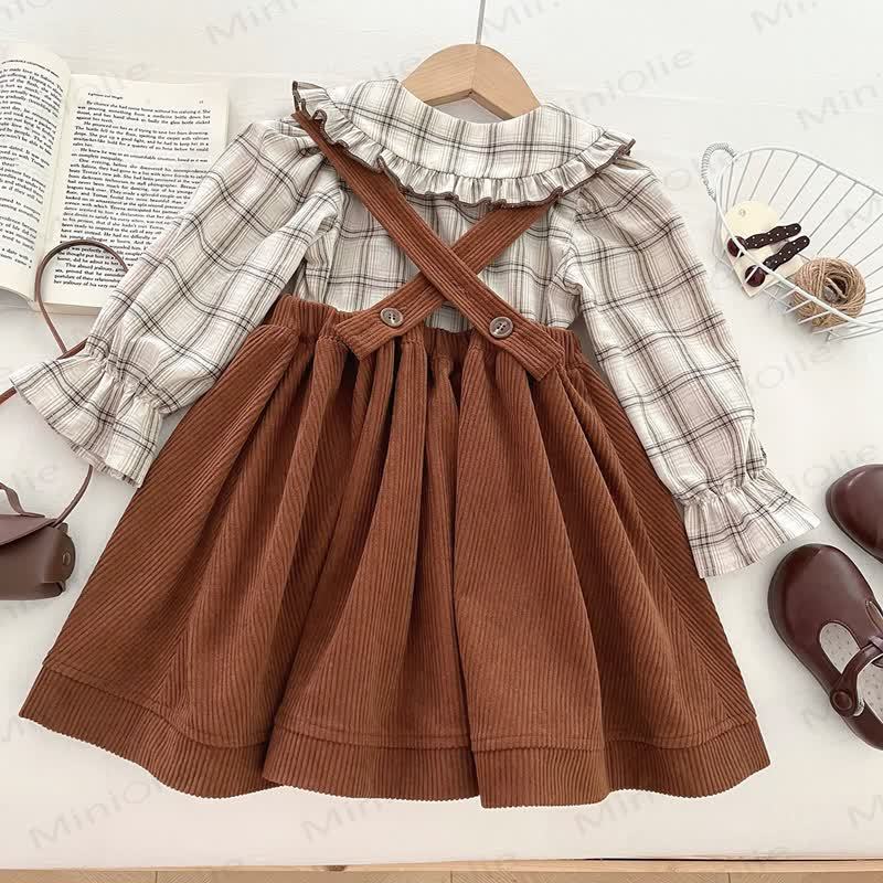 Toddler Corduroy Dress and Plaid Shirt - image 2