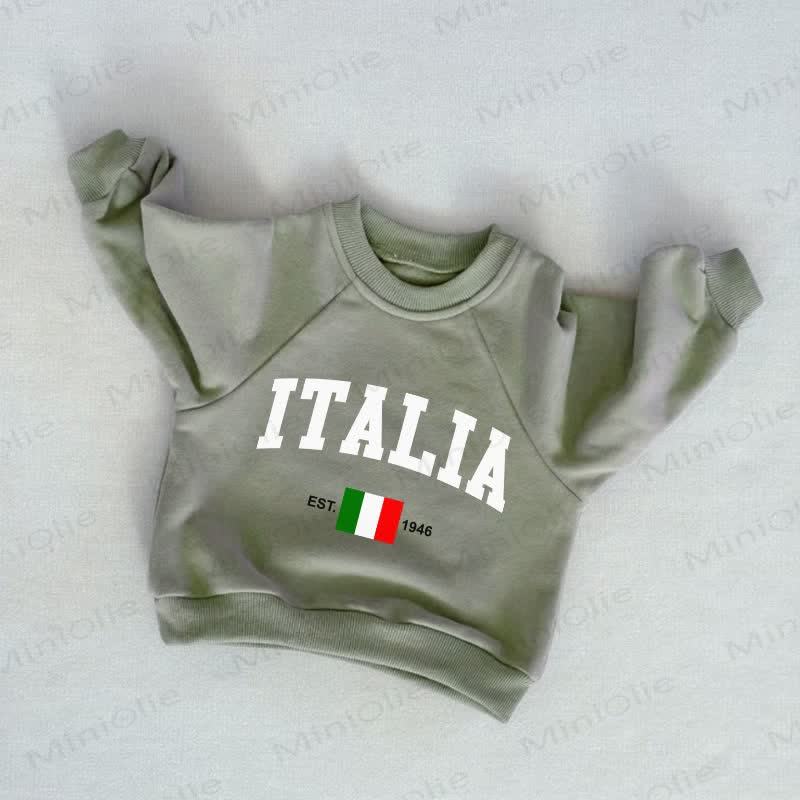 ITALIA EST.1946 Baby Toddler Grey Green Sweatshirt - Grey Green - 3-5T - image 1