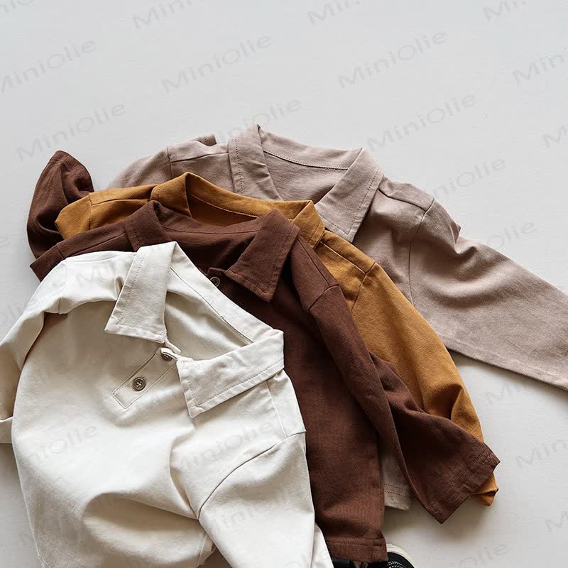 Kid Solid Color Polo Shirt - image 2