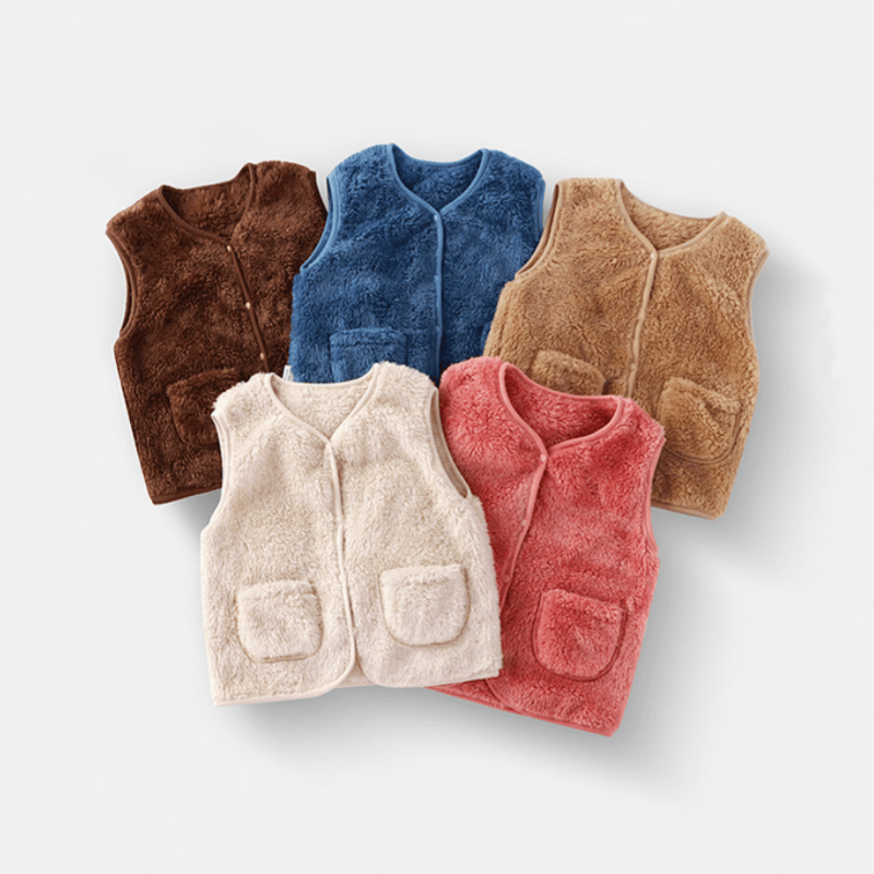 Baby Toddler Solid Color Fleece Vest Jacket - image 1