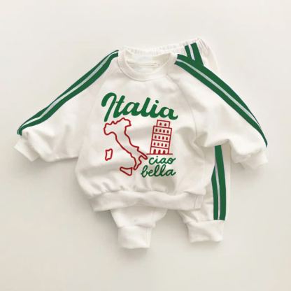 ITALIA CIAO BELLA Baby Toddler Green Striped 2-piece Set - White&Green - 3-5T - image 1
