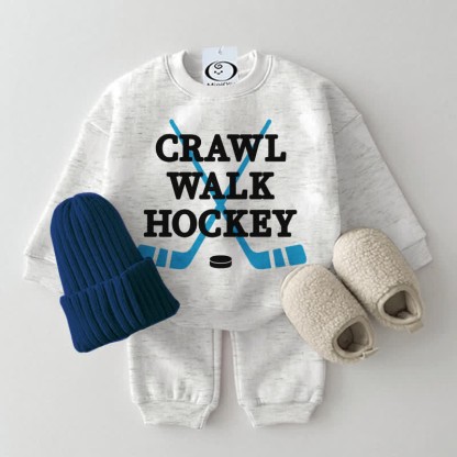 CRAWL WALK HOCKEY Baby 2-piece Light Grey Set - Light Grey - 2-3T - image 1