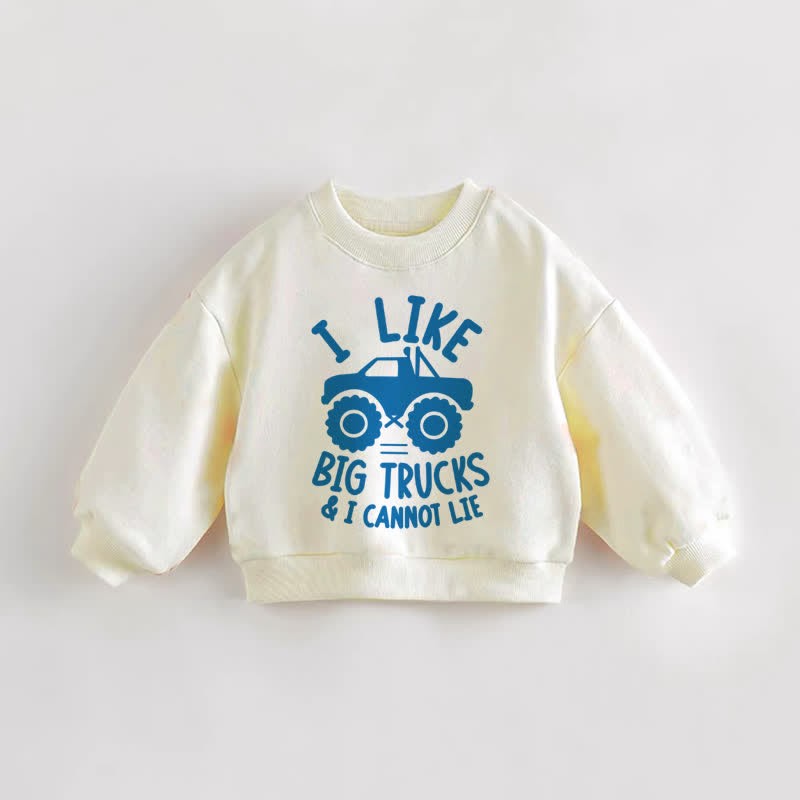I LIKE BIG TRUSKCS Baby Toddler Sweatshirt - Cream - 3-5T - image 1