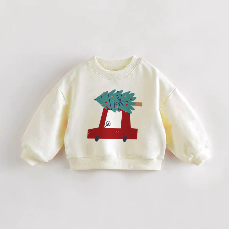 Baby Toddler Tree Car Sweatshirt - Cream - 3-5T - image 1