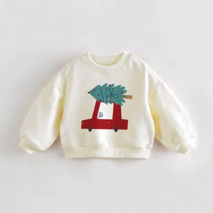 Baby Toddler Tree Car Sweatshirt - Cream - 3-5T - image 1