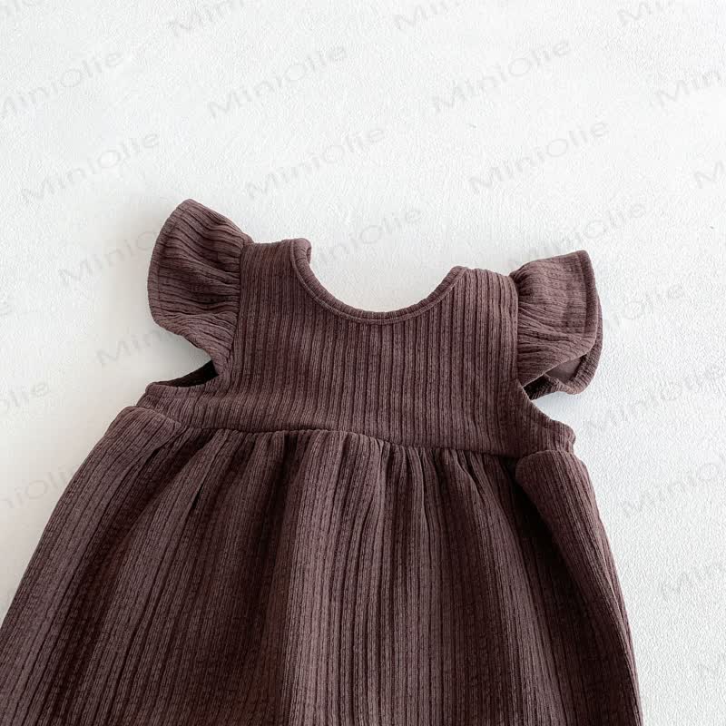 Baby Girls Solid Color Bow Romper - image 7