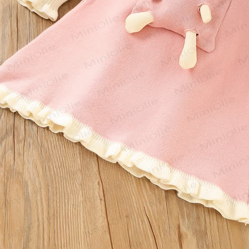 Toddler Girl Bow Bunny Knitted Dress - image 5